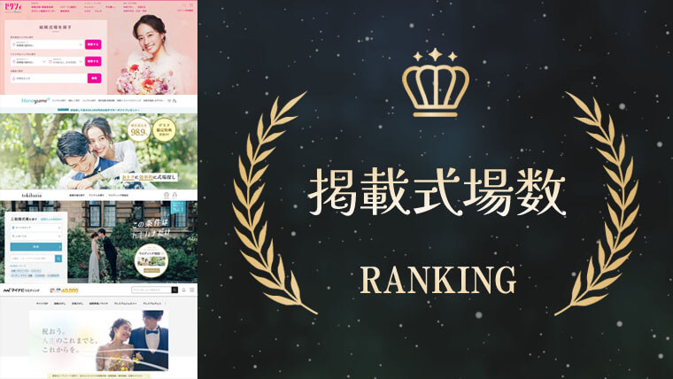 掲載式場数のランキング